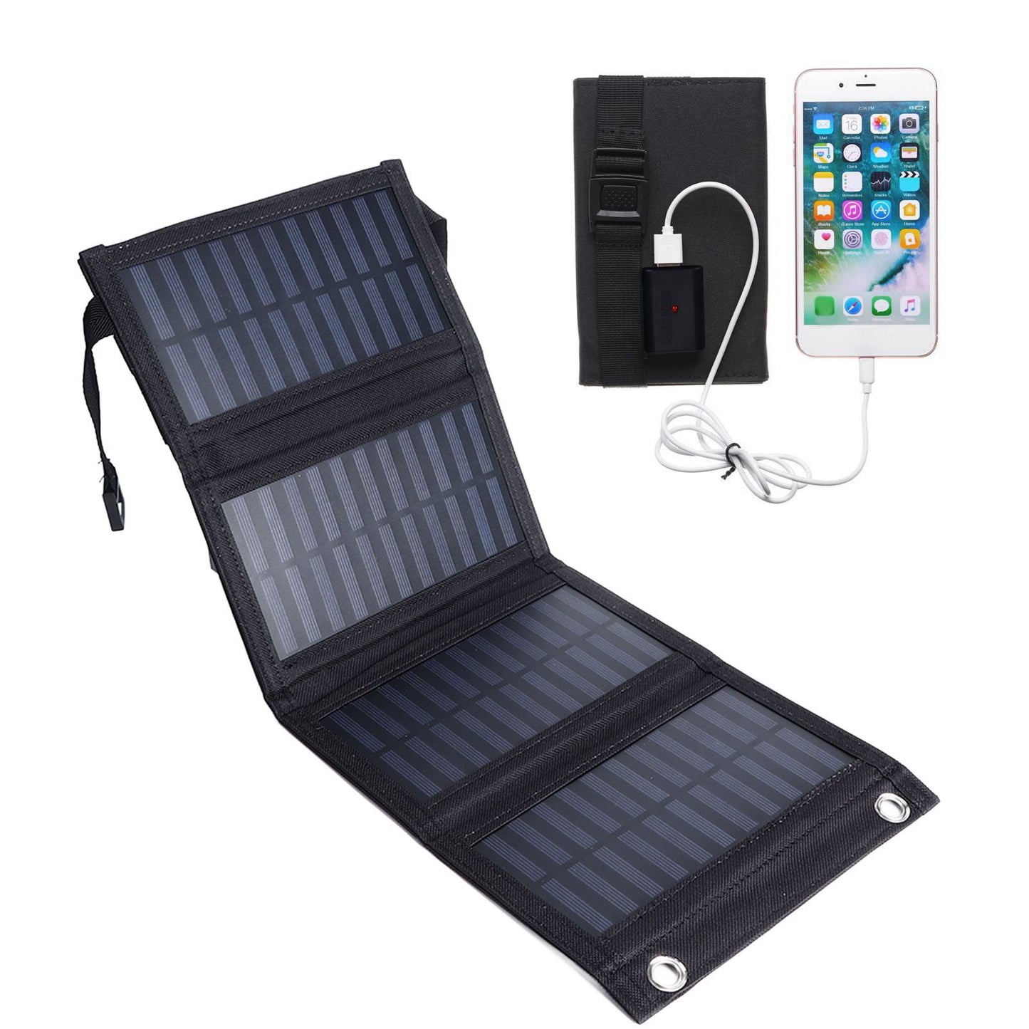 Solar Panel Charger 20W 5.5V Foldable Portable Strong Power Output Solar Charger for Charging Mobile Phones V1294-YM0523-3111220071311