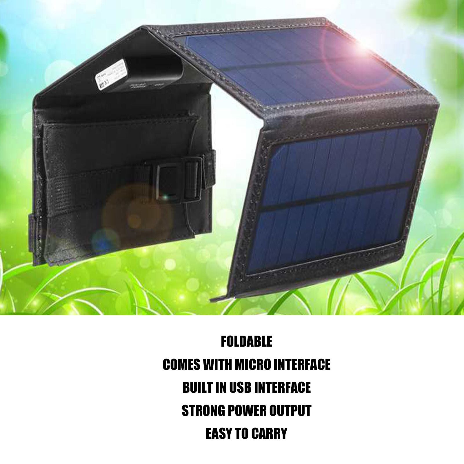 Solar Panel Charger 20W 5.5V Foldable Portable Strong Power Output Solar Charger for Charging Mobile Phones V1294-YM0523-3111220071311
