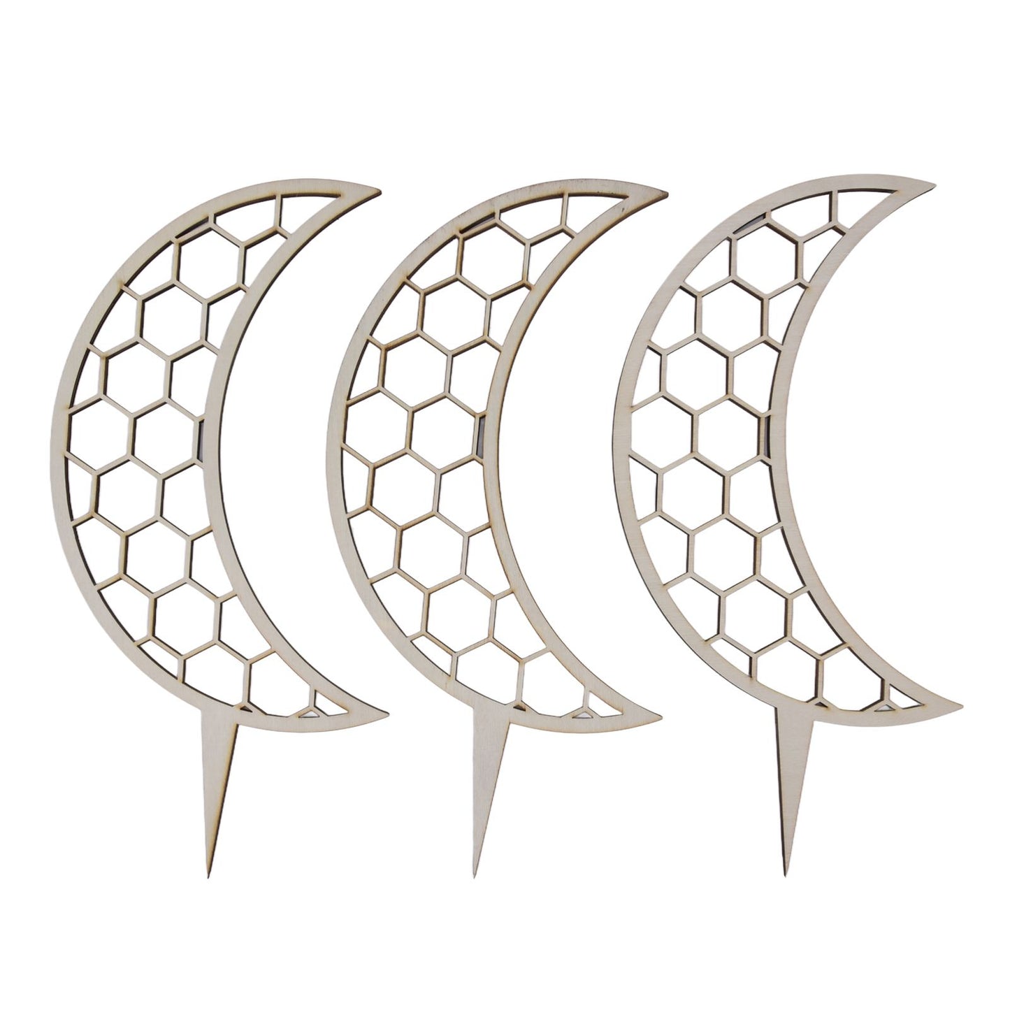 3 Pcs Vines Climbing Support Unique Design Composite Wood 30cm Flower Climbing Rack for Plant Modeling Moon V1294-YM0523-3111220072111