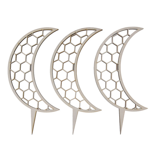3 Pcs Vines Climbing Support Unique Design Composite Wood 30cm Flower Climbing Rack for Plant Modeling Moon V1294-YM0523-3111220072111