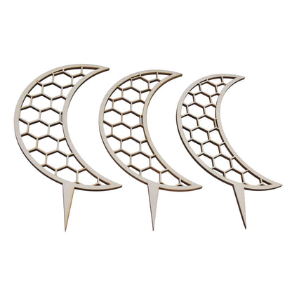 3 Pcs Vines Climbing Support Unique Design Composite Wood 30cm Flower Climbing Rack for Plant Modeling Moon V1294-YM0523-3111220072111