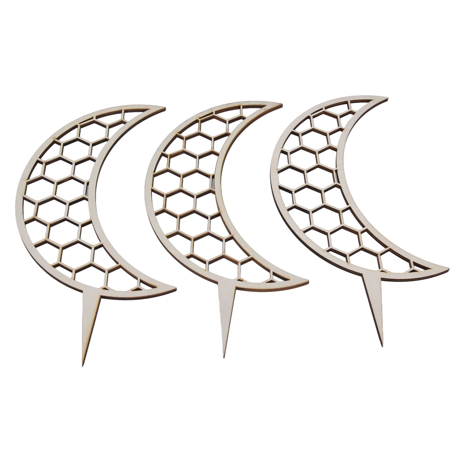 3 Pcs Vines Climbing Support Unique Design Composite Wood 30cm Flower Climbing Rack for Plant Modeling Moon V1294-YM0523-3111220072111