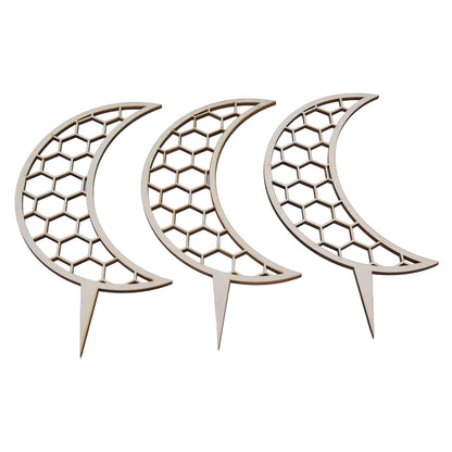 3 Pcs Vines Climbing Support Unique Design Composite Wood 30cm Flower Climbing Rack for Plant Modeling Moon V1294-YM0523-3111220072111
