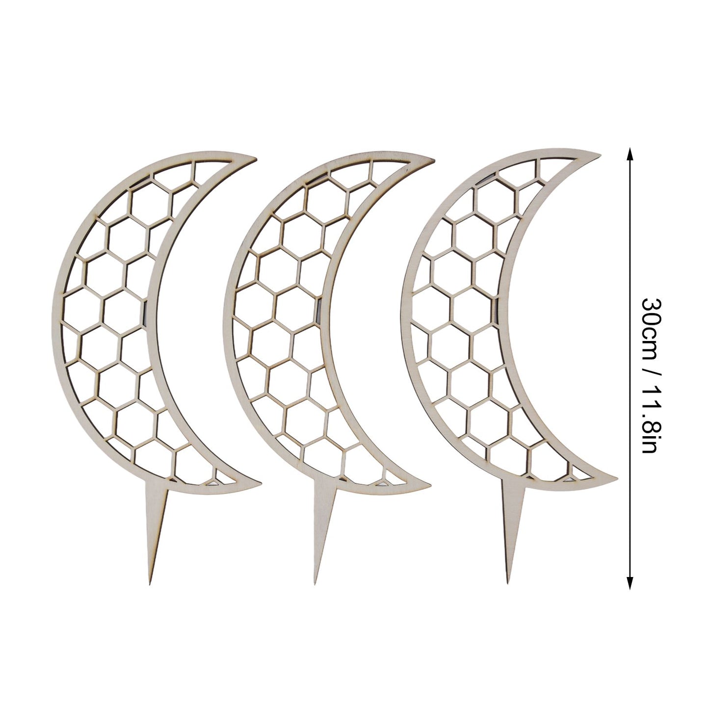 3 Pcs Vines Climbing Support Unique Design Composite Wood 30cm Flower Climbing Rack for Plant Modeling Moon V1294-YM0523-3111220072111