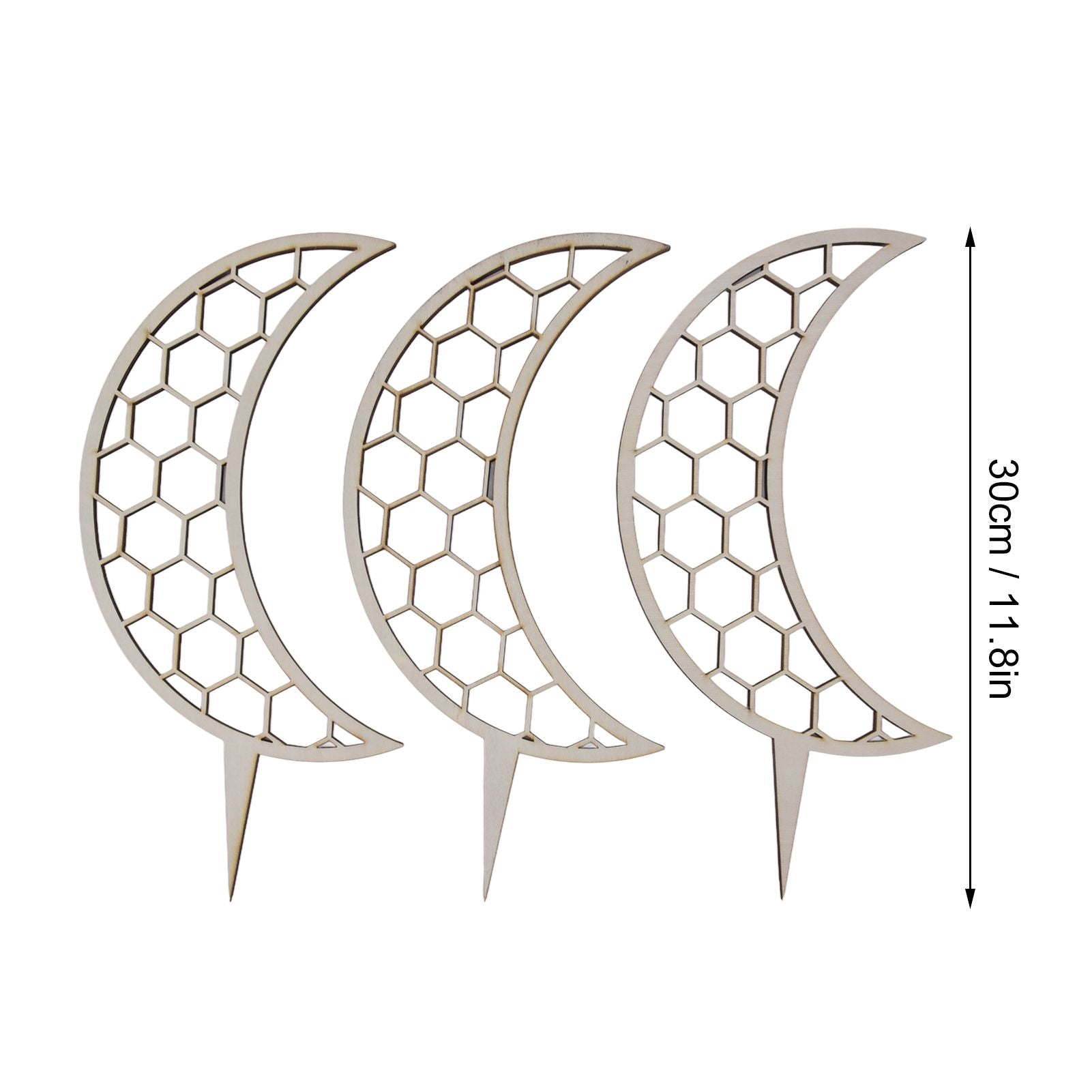 3 Pcs Vines Climbing Support Unique Design Composite Wood 30cm Flower Climbing Rack for Plant Modeling Moon V1294-YM0523-3111220072111