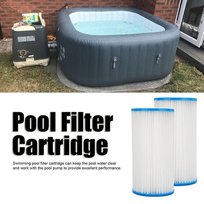 2Pcs Pool Filter Cartridge Filter Element Replacement for Hot Tubs Spas Children's Swimming Pools V1294-YM0523-3111220072211