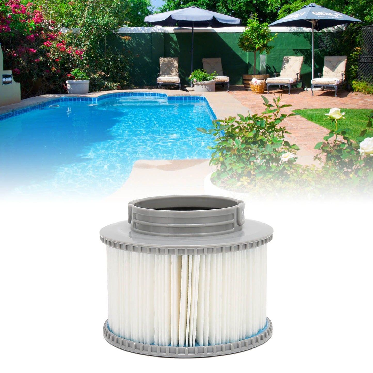2Pcs Pool Filter Cartridge Filter Element Replacement for MSPA 2089 Winter Hot Tubs Spas Children's Swimming V1294-YM0523-3111220072511
