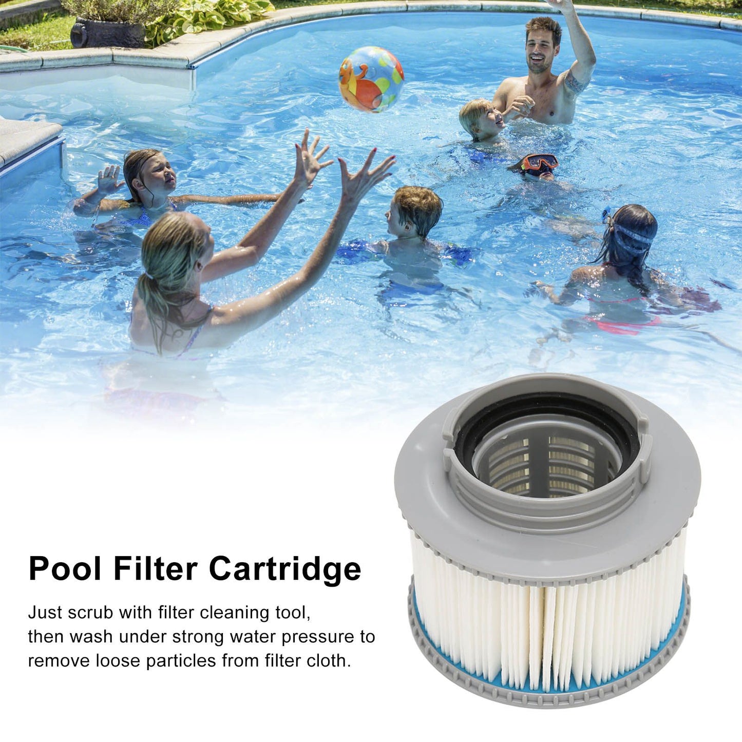 2Pcs Pool Filter Cartridge Filter Element Replacement for MSPA 2089 Winter Hot Tubs Spas Children's Swimming V1294-YM0523-3111220072511