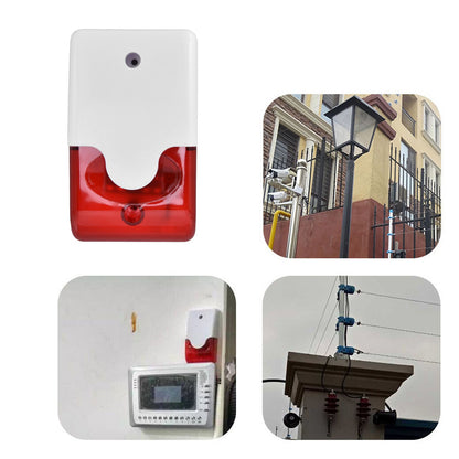Mini Strobe Siren Wired Alarm Strobe Flashing Light Horn Flash Sound Siren for Home Security Alarm System V1294-YM0523-3111220072611