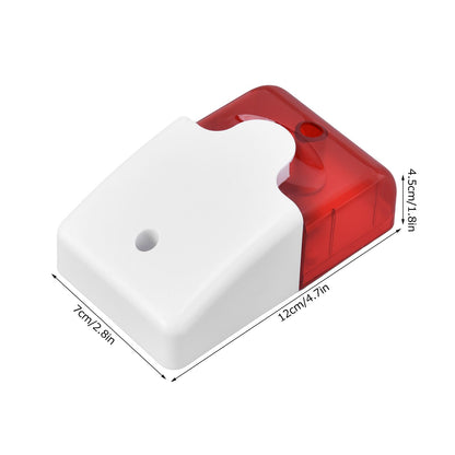 Mini Strobe Siren Wired Alarm Strobe Flashing Light Horn Flash Sound Siren for Home Security Alarm System V1294-YM0523-3111220072611