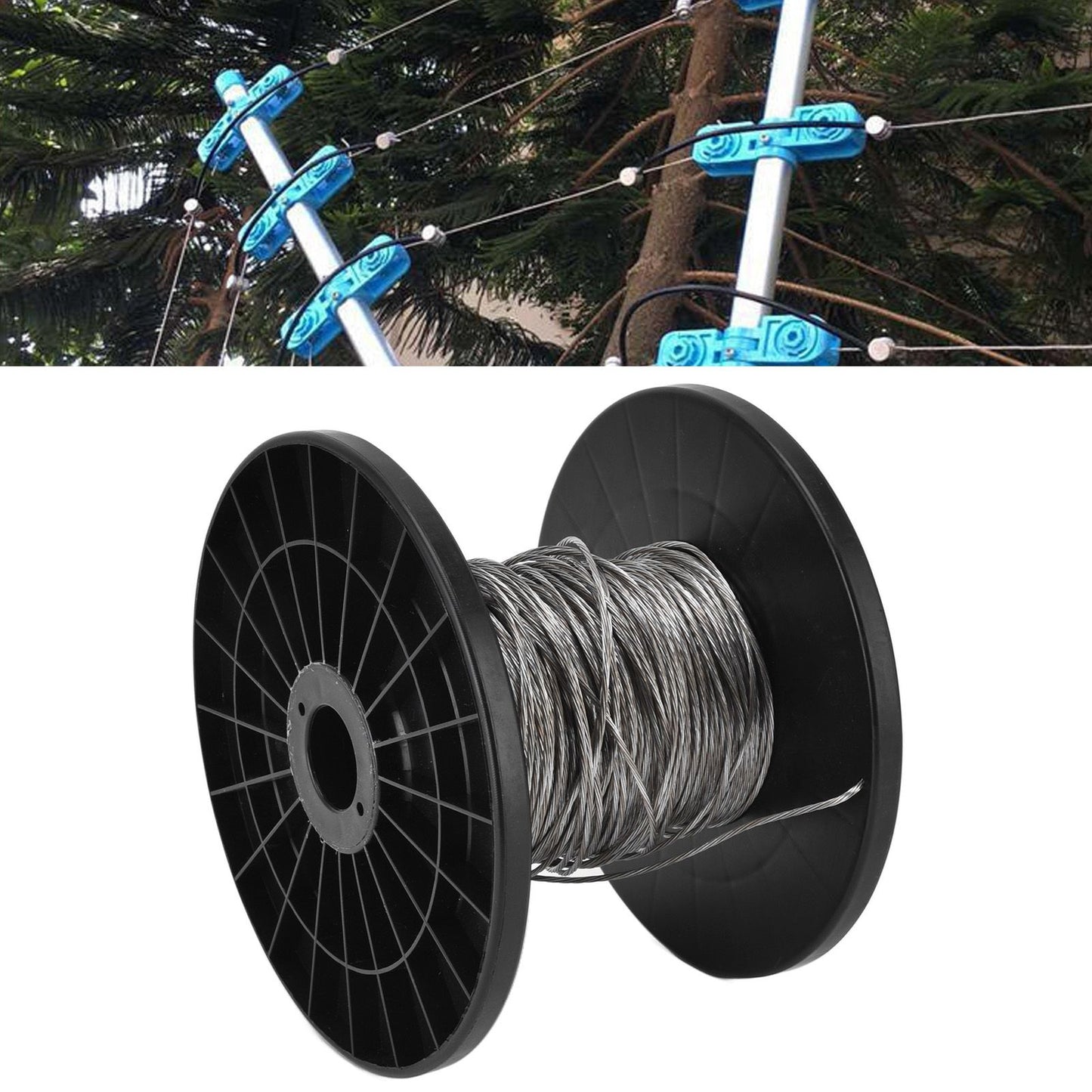 100m Electronic Fence Wire High Voltage Pulse Electronic Fence Aluminum Magnesium Alloy Wirerope V1294-YM0523-3111220072811