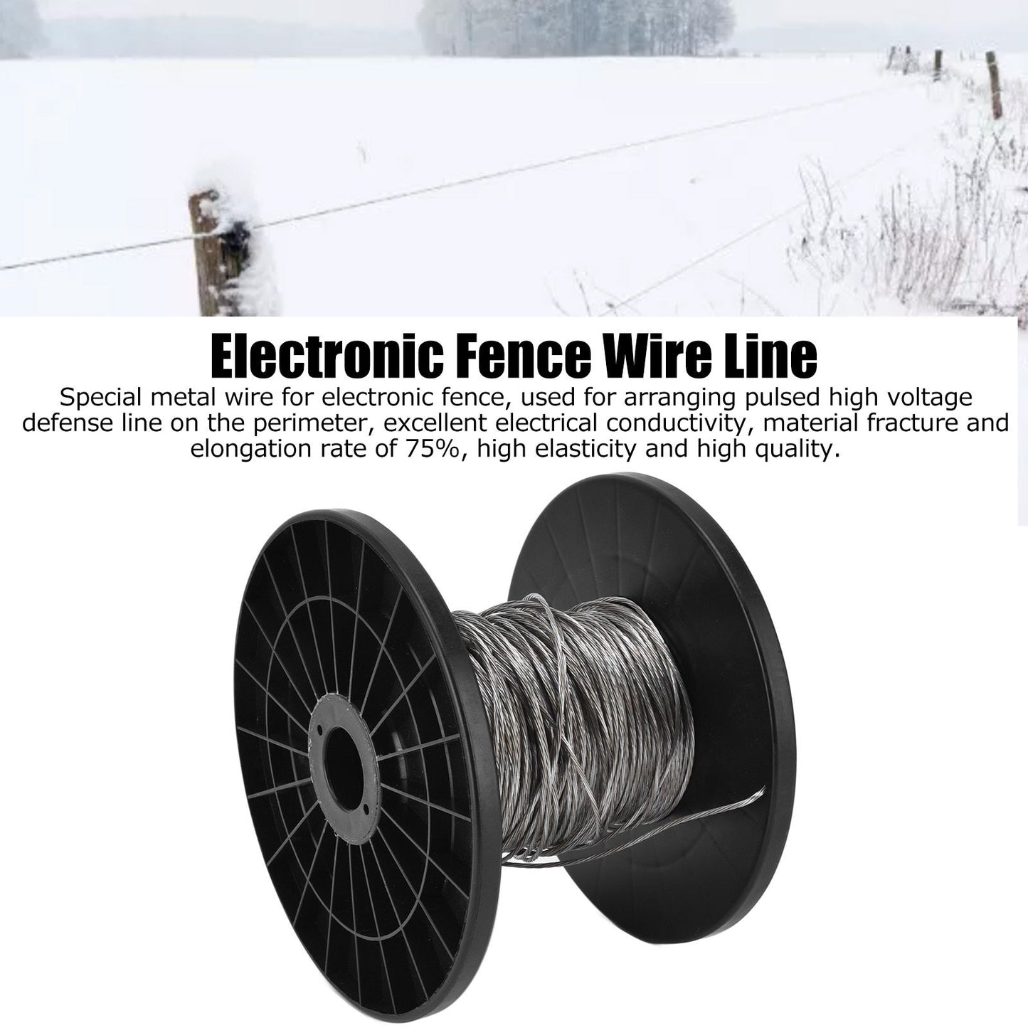 100m Electronic Fence Wire High Voltage Pulse Electronic Fence Aluminum Magnesium Alloy Wirerope V1294-YM0523-3111220072811