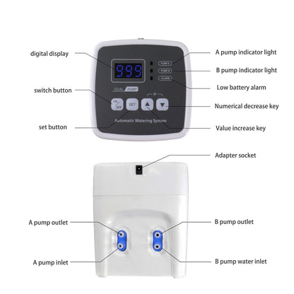 Smart Irrigation Timer Double Pump Automatic Watering Controller Garden Water Timer 110-240V AU Plug V1294-YM0523-3111220074814