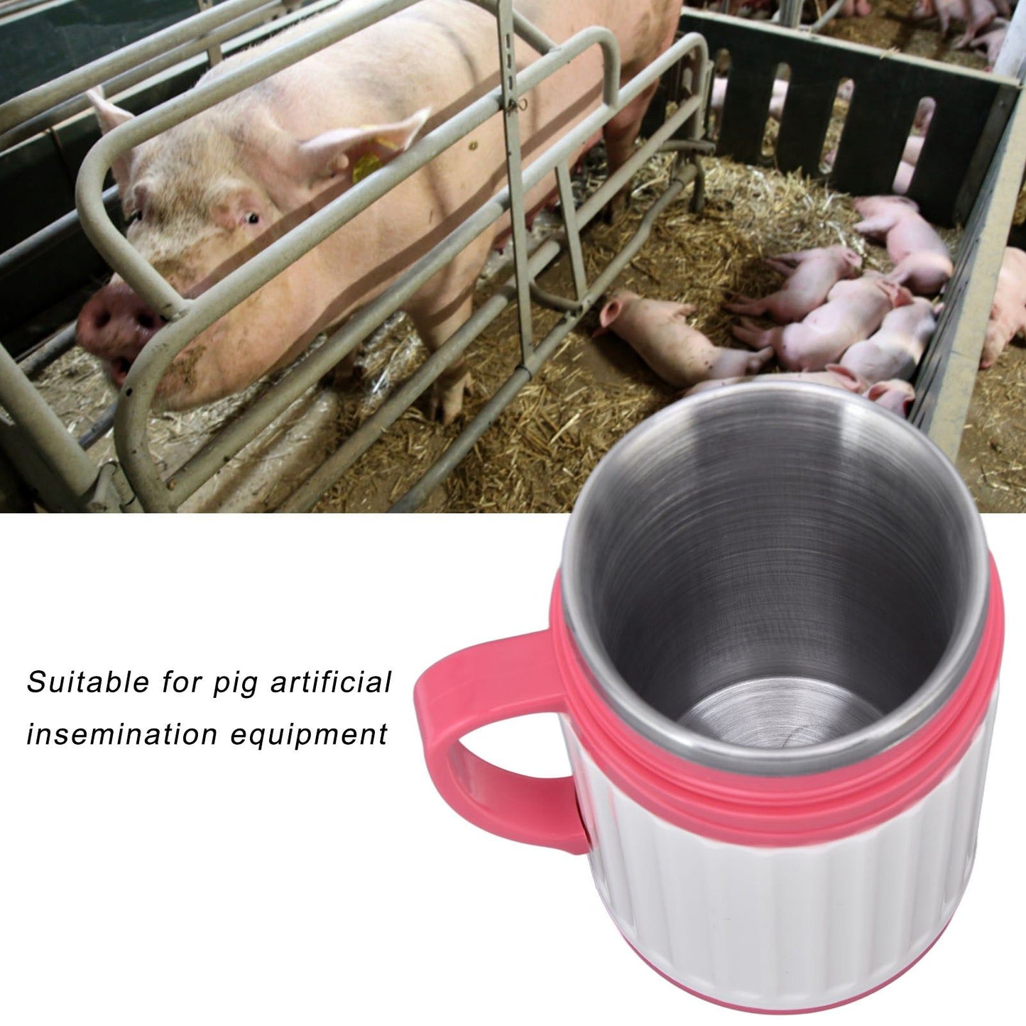 Pig Semen Insulation Cup Stainless Steel Liner Pig Semen Collection Cup for Pig Artificial Insemination V1294-YM0523-3111220075511