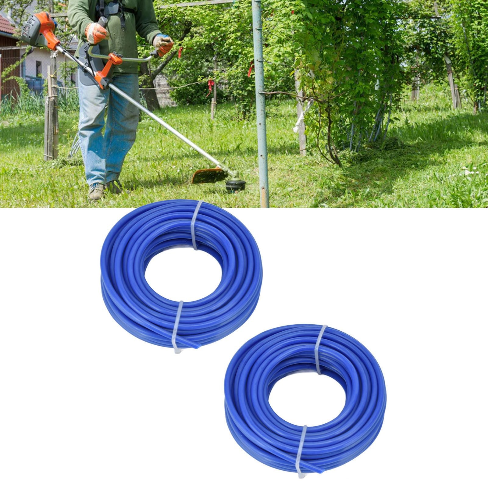 2PCS 4mm String Trimmer Line Nylon Round Trimmer Line Blue Lawn Mower Accessories for Husqvarna 10m / 32.8ft V1294-YM0523-3111220075812