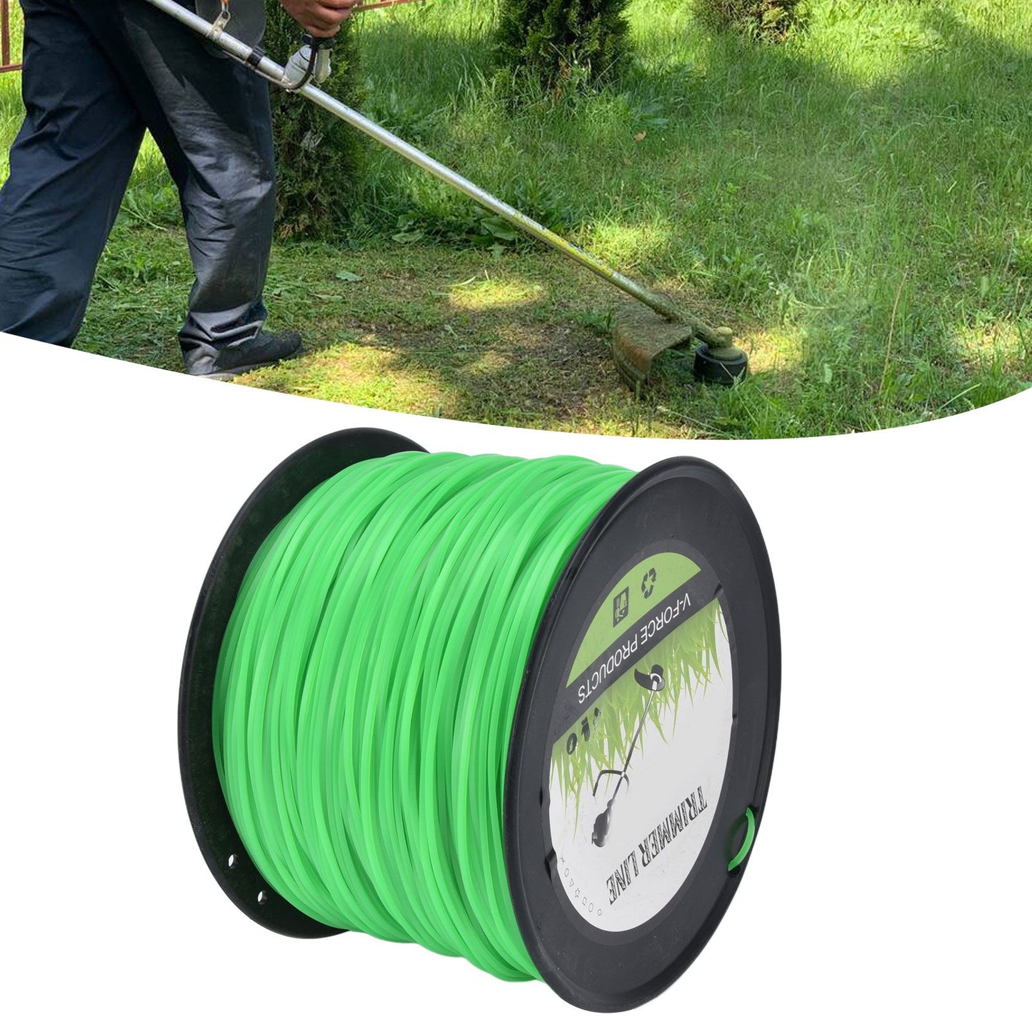 2.0mm 372 Meters Trimmer Line Lawn Mower String Cord Green String Trimmer Line for Husqvarna V1294-YM0523-3111220075911