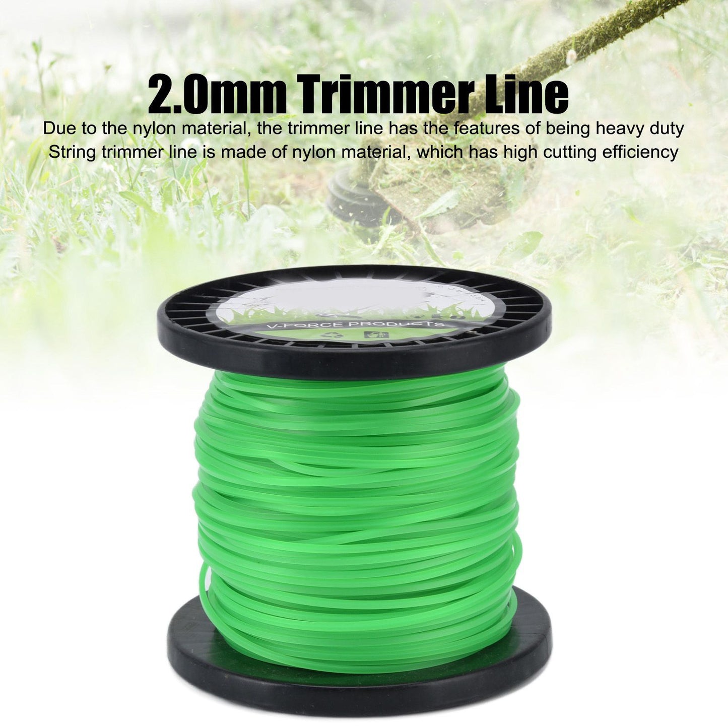 String Trimmer Line String Trimmer Line 2.0mm Trimmer Line for String Trimmer Weed Trimmer Green 100m / V1294-YM0523-3111220076013