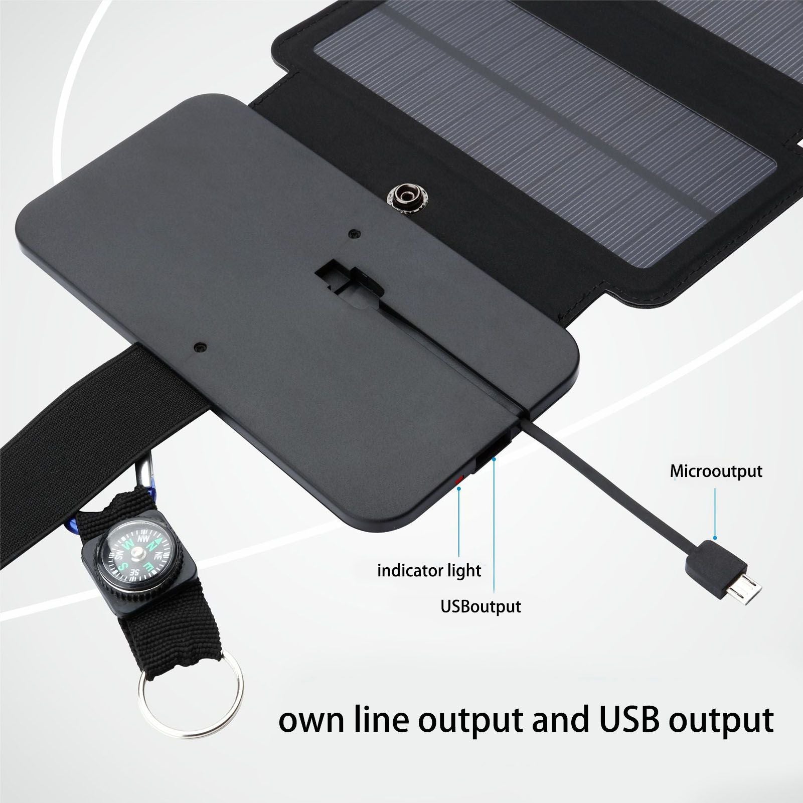Solar Power Bank Foldable Dual Output Portable Universal Direct Charging Charger for 3 Proof Mobile Power V1294-YM0523-3111220077812