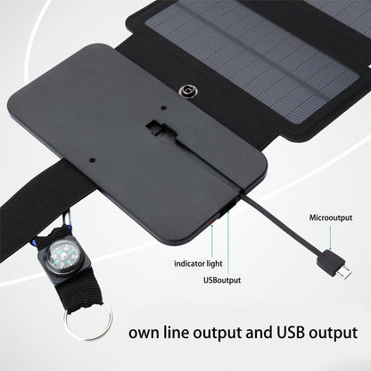 Solar Power Bank Foldable Dual Output Portable Universal Direct Charging Charger for 3 Proof Mobile Power V1294-YM0523-3111220077812