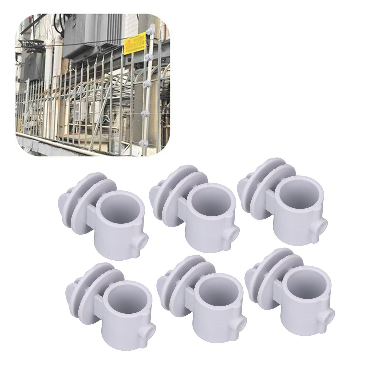 50 Pcs/set 2.1CM Insulator Screws Pulse Grid System Accessories for Electronic Fence Bearing Rod Gray V1294-YM0523-3111220078811