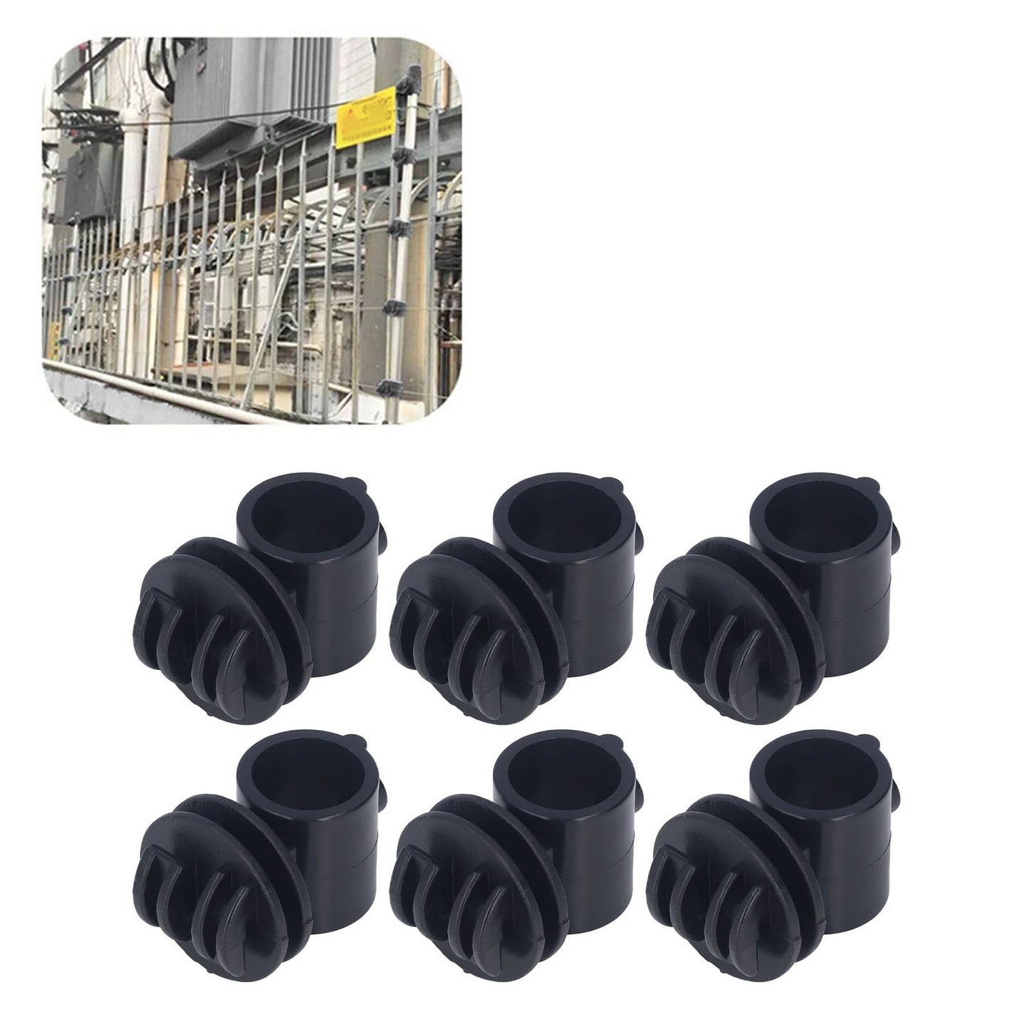 50 Pcs/set 2.1CM Insulator Screws Pulse Grid System Accessories for Electronic Fence Bearing Rod Black V1294-YM0523-3111220078812