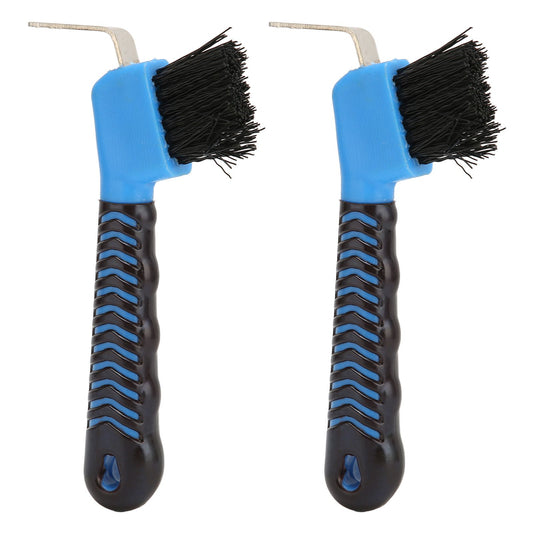 2Pcs Horse Hoof Pick Brushes Horse Hoof Cleaning Tool with Soft Touch Rubber Handle for Horse Stable V1294-YM0523-3111220079011