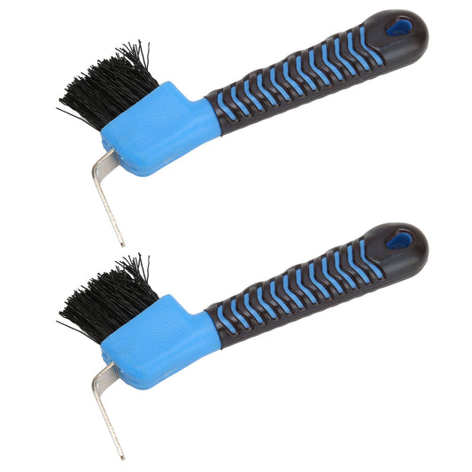 2Pcs Horse Hoof Pick Brushes Horse Hoof Cleaning Tool with Soft Touch Rubber Handle for Horse Stable V1294-YM0523-3111220079011