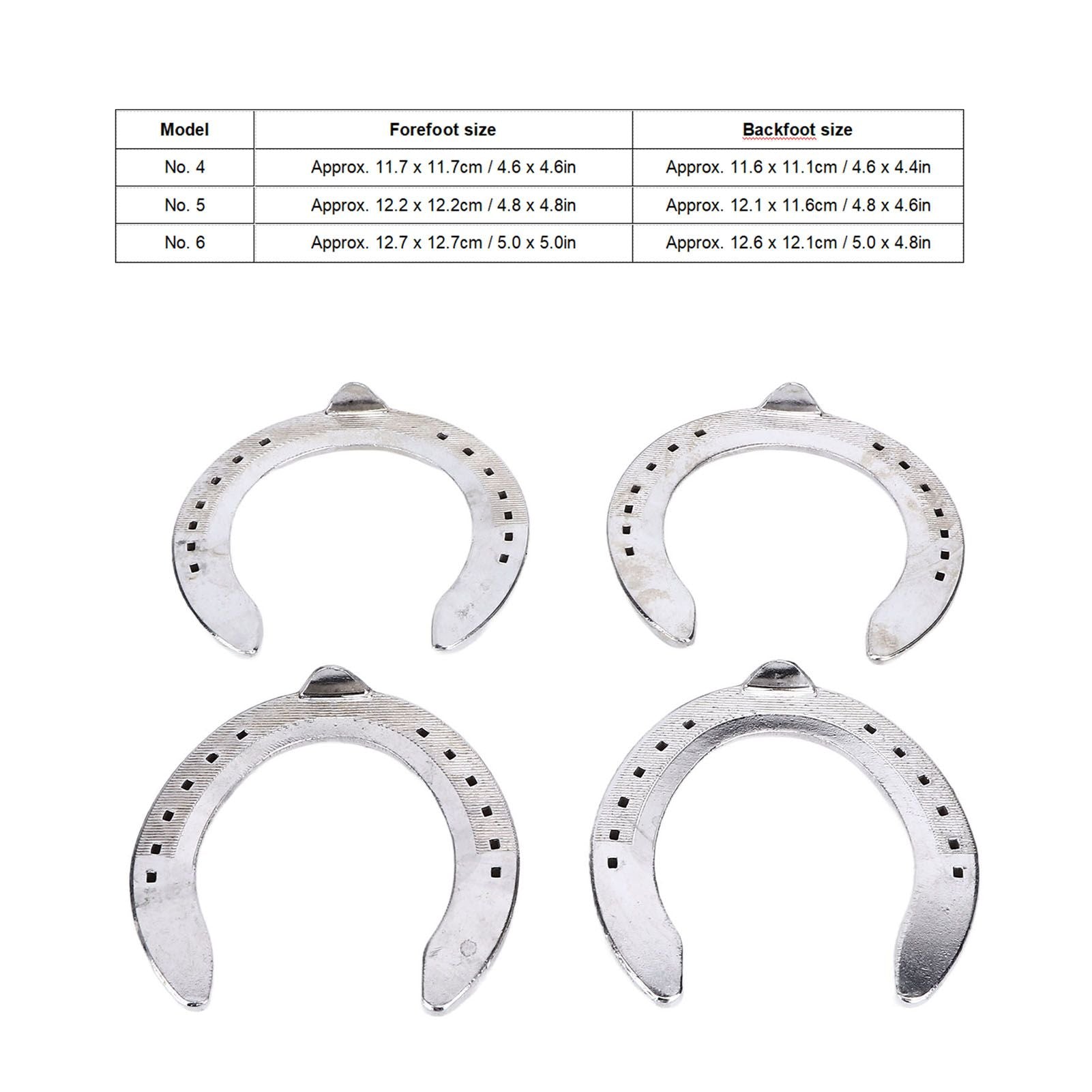 4pcs Horseshoes Aluminum Alloy Light Weight Reliable Practical Horse Riding Accessory for Racecourse Farm No. V1294-YM0523-3111220079611