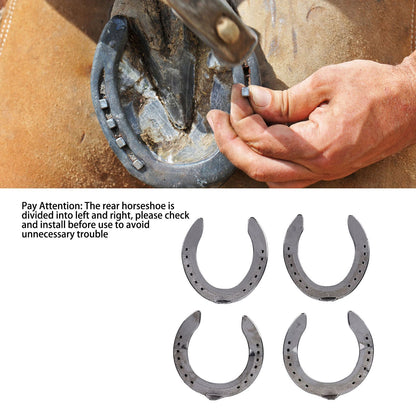 4pcs Horseshoes Aluminum Alloy Light Weight Reliable Practical Horse Riding Accessory for Racecourse Farm No. V1294-YM0523-3111220079611
