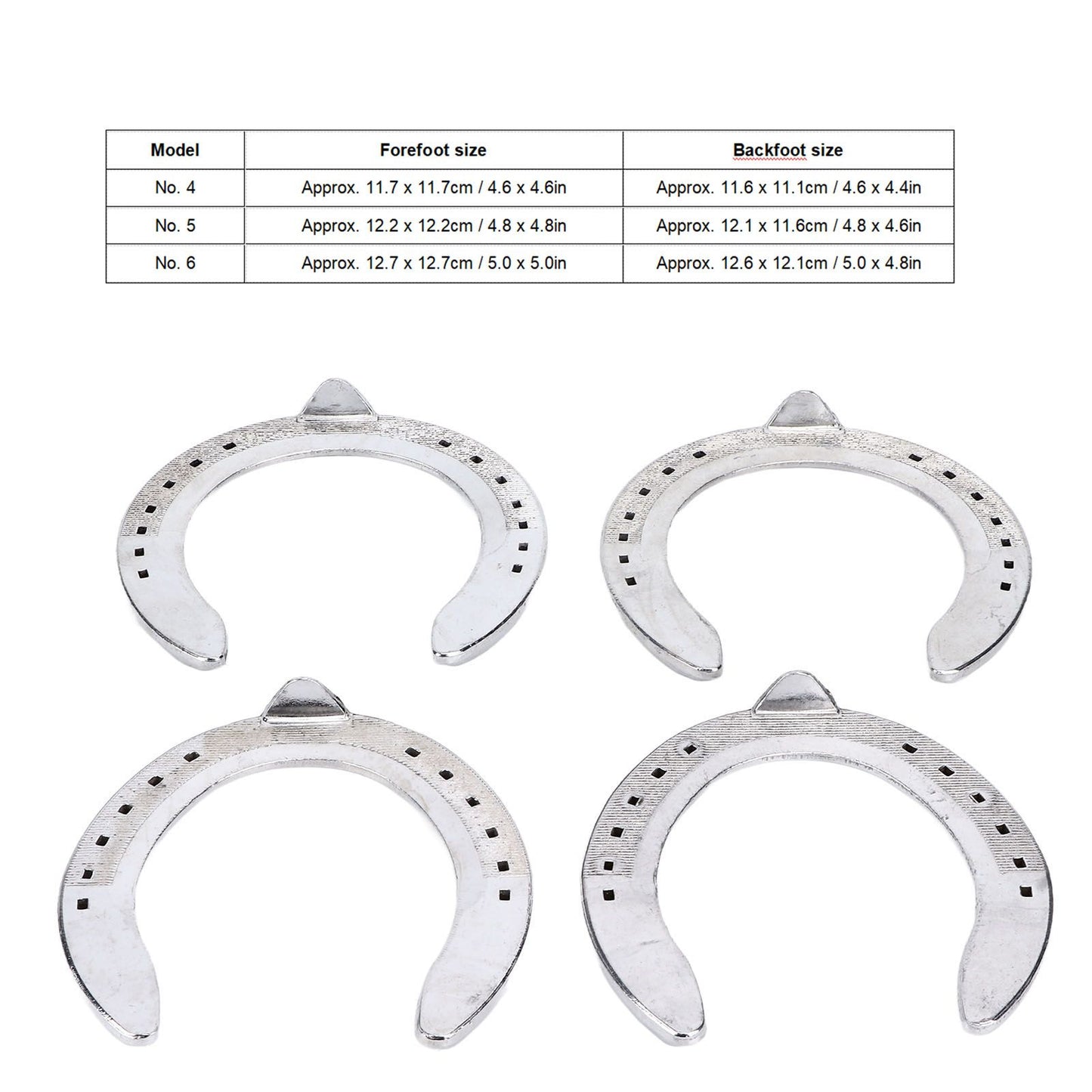 4pcs Horseshoes Aluminum Alloy Light Weight Reliable Practical Horse Riding Accessory for Racecourse Farm No. V1294-YM0523-3111220079612