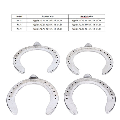 4pcs Horseshoes Aluminum Alloy Light Weight Reliable Practical Horse Riding Accessory for Racecourse Farm No. V1294-YM0523-3111220079612