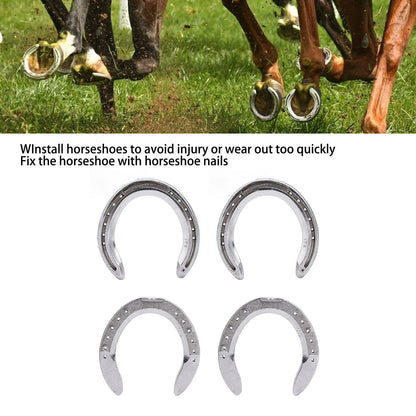 4pcs Horseshoes Aluminum Alloy Light Weight Reliable Practical Horse Riding Accessory for Racecourse Farm No. V1294-YM0523-3111220079612
