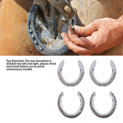 4pcs Horseshoes Aluminum Alloy Light Weight Reliable Practical Horse Riding Accessory for Racecourse Farm No. V1294-YM0523-3111220079612