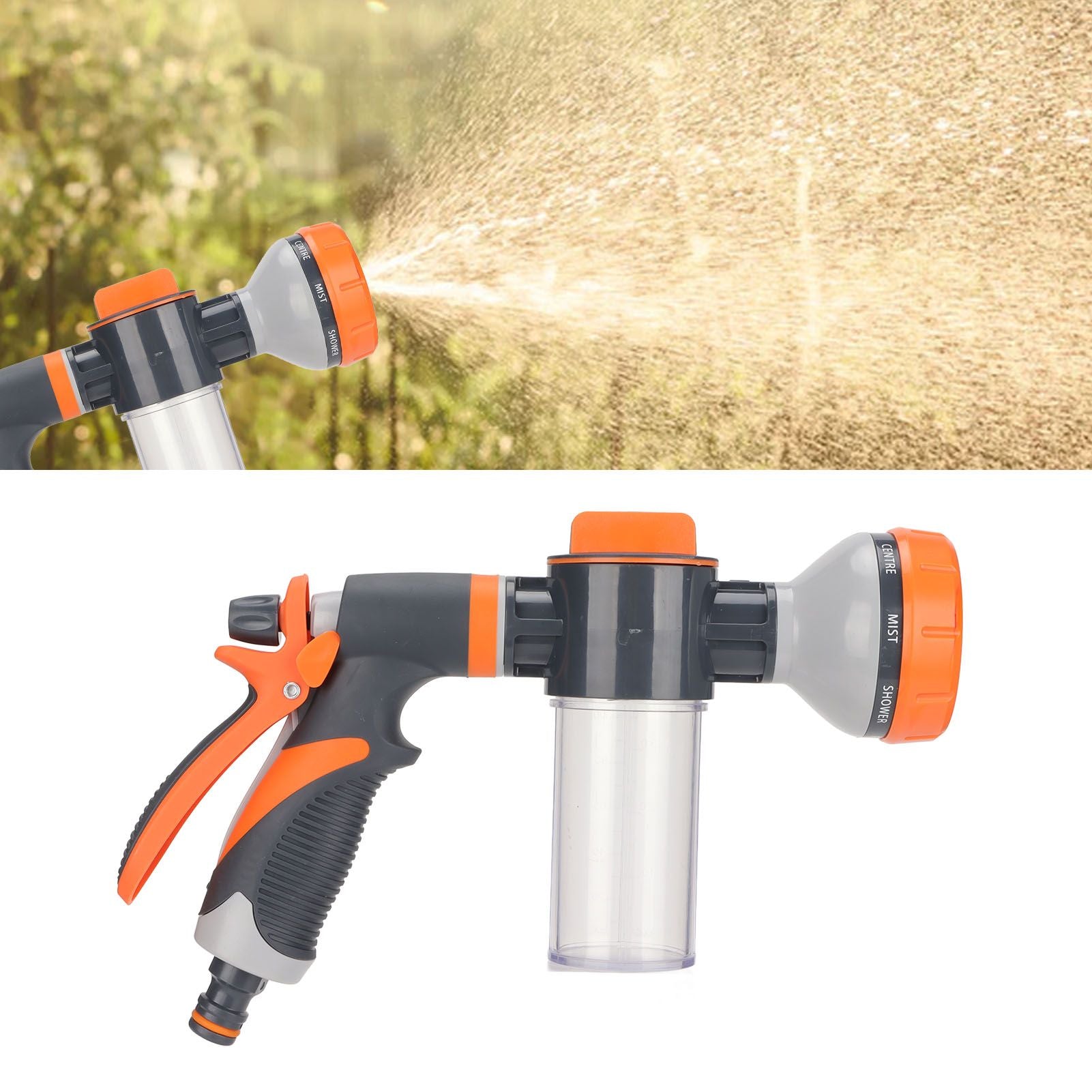Garden Hose Nozzle 8 Spray Pattern Hose Hand Sprayer for Flowers Watering Car Wash Pet Shower V1294-YM0523-3111220081011