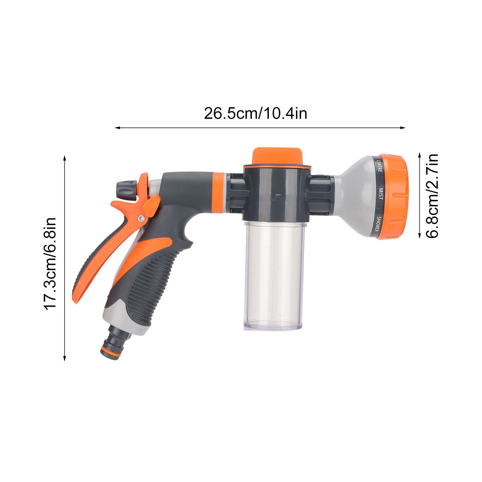 Garden Hose Nozzle 8 Spray Pattern Hose Hand Sprayer for Flowers Watering Car Wash Pet Shower V1294-YM0523-3111220081011