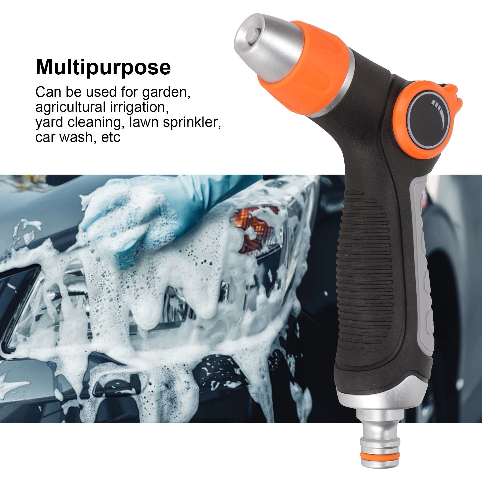 Garden Hose Nozzle Hose Rotating Adjustment Hose Thumb Sprayer for Watering Car Wash Yard Cleaning V1294-YM0523-3111220081111