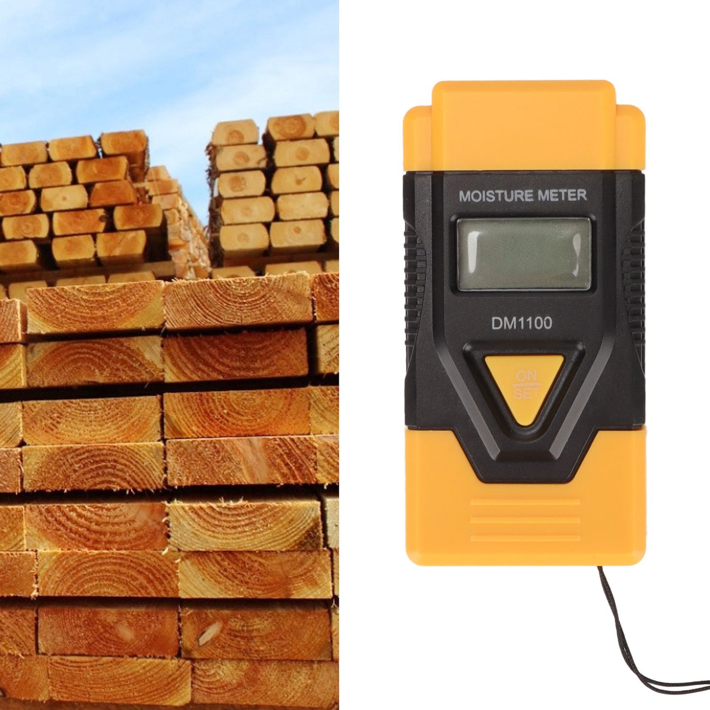 3 in 1 Wood Moisture Meter Accurate Fast Measurement Clear Display Digital Moisture Meter for Paper Building V1294-YM0523-3111220081411