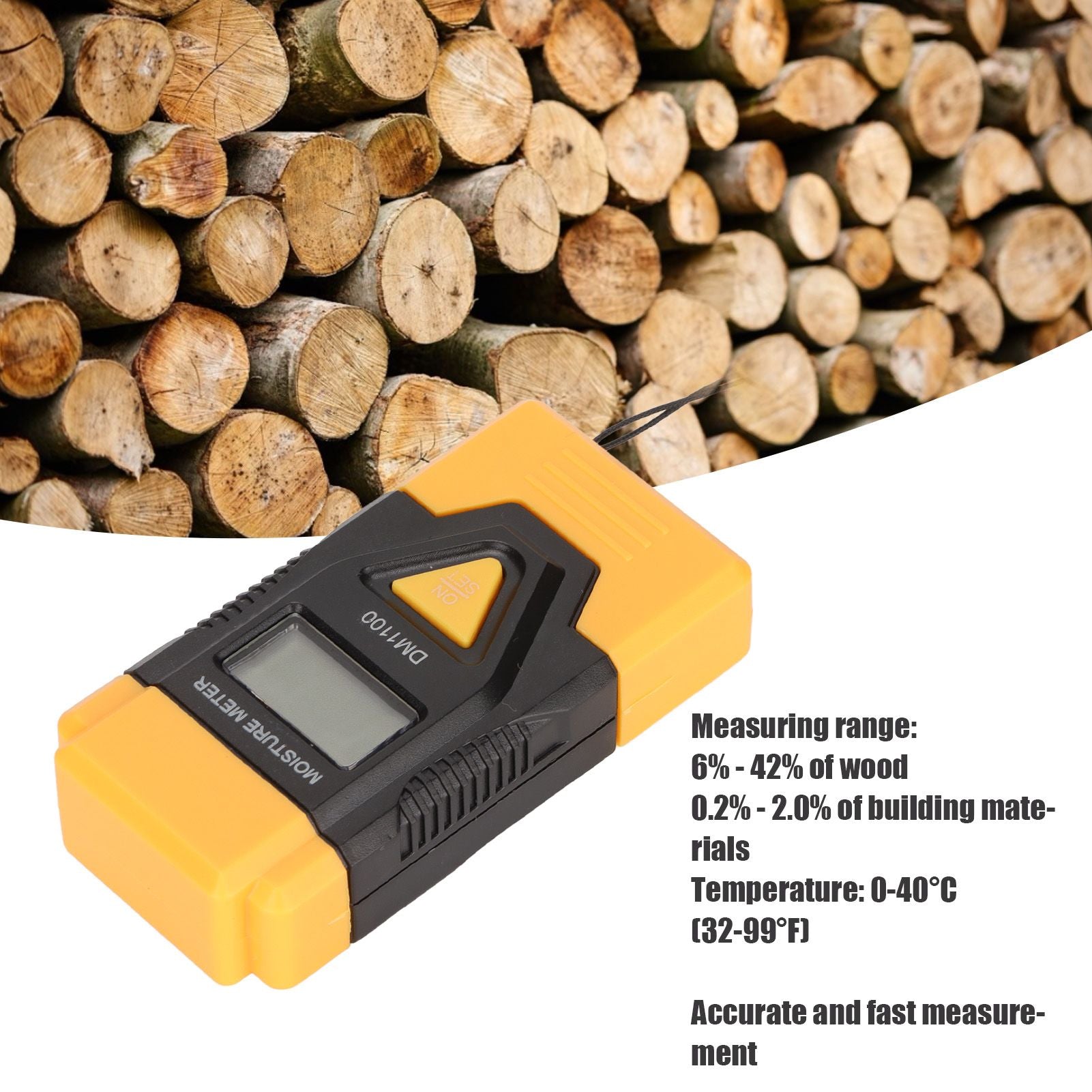 3 in 1 Wood Moisture Meter Accurate Fast Measurement Clear Display Digital Moisture Meter for Paper Building V1294-YM0523-3111220081411