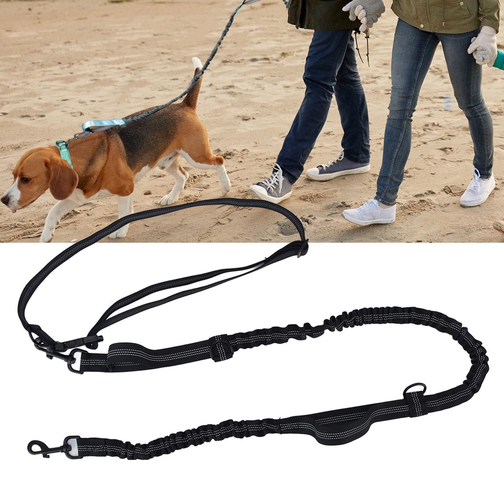Pet Leash Reflective Retractable Portable Adjustable Dog Traction Rope for Pets Dogs Black V1294-YM0523-3111220081912