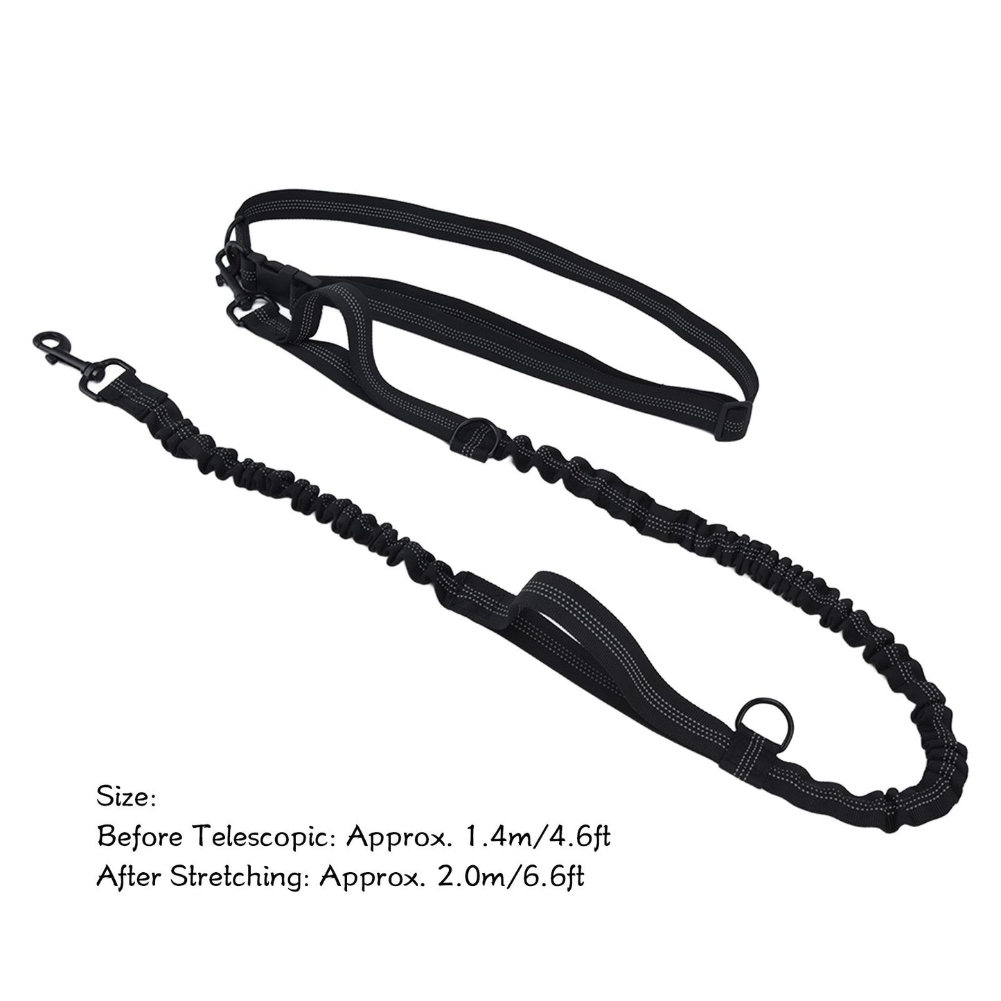 Pet Leash Reflective Retractable Portable Adjustable Dog Traction Rope for Pets Dogs Black V1294-YM0523-3111220081912