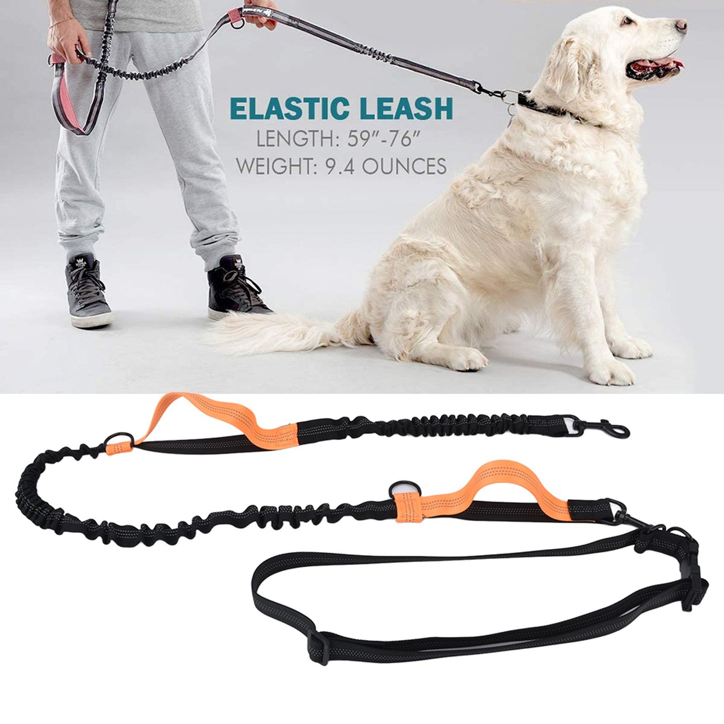 Pet Leash Reflective Retractable Portable Adjustable Dog Traction Rope for Pets Dogs Orange V1294-YM0523-3111220081914