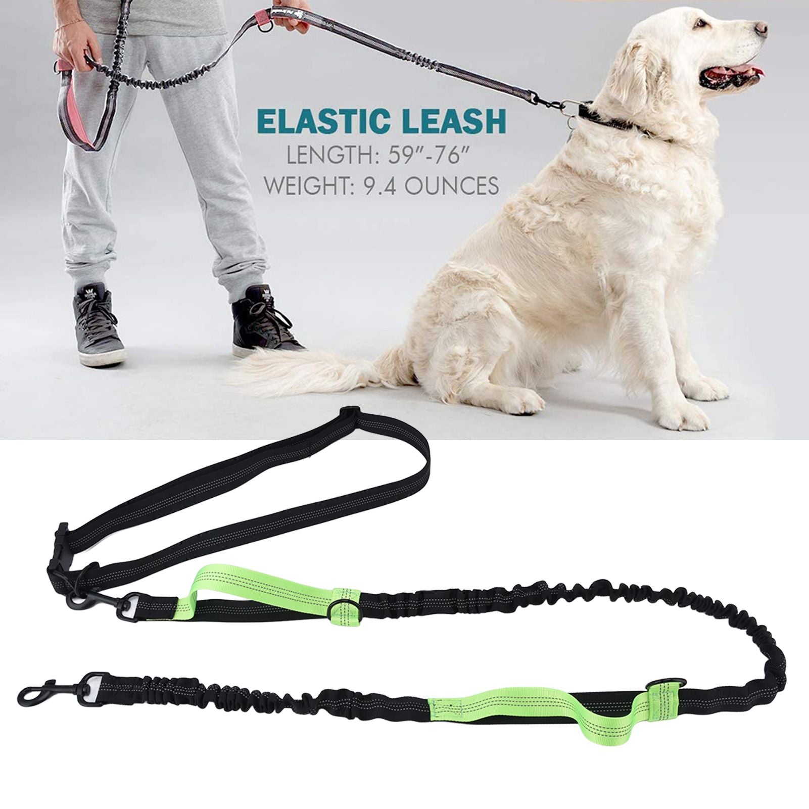 Pet Leash Reflective Retractable Portable Adjustable Dog Traction Rope for Pets Dogs Green V1294-YM0523-3111220081915