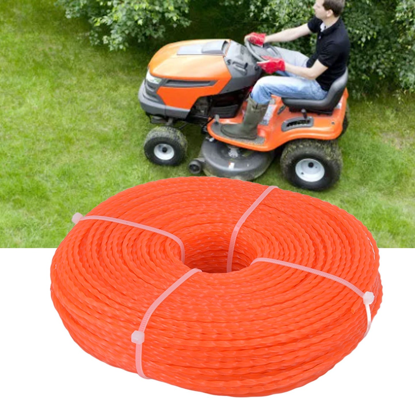 Nylon Trimmer Cord 2.7mm 100m Twist Shape Trimmer Line for Heavy Duty Lawn Mower Cutters V1294-YM0523-3111220082311