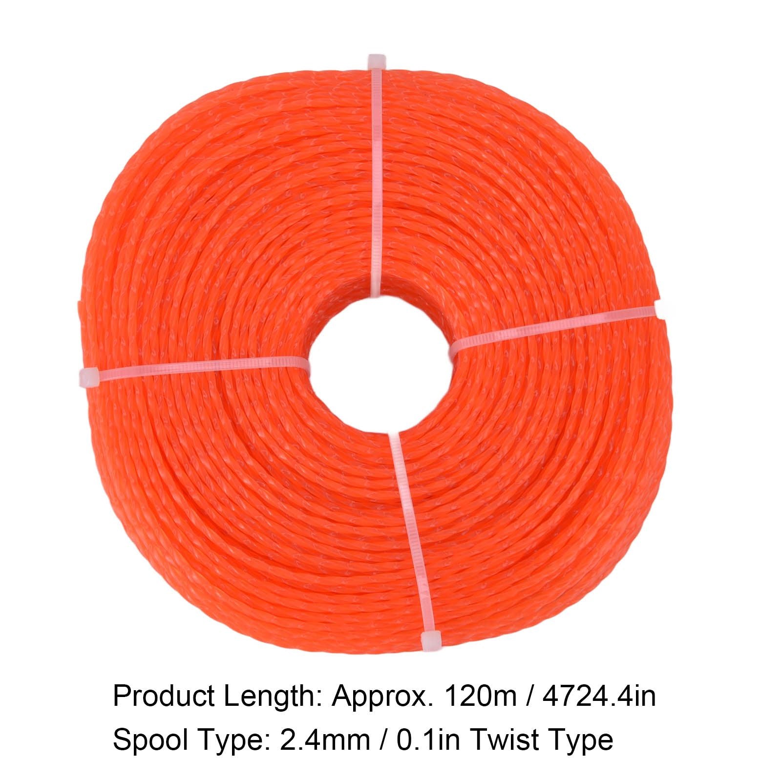 2.4mm 120m Trimmer Line Nylon String Trimmer Line Lawn Mower Accessories for Husqvarna Orange V1294-YM0523-3111220082511