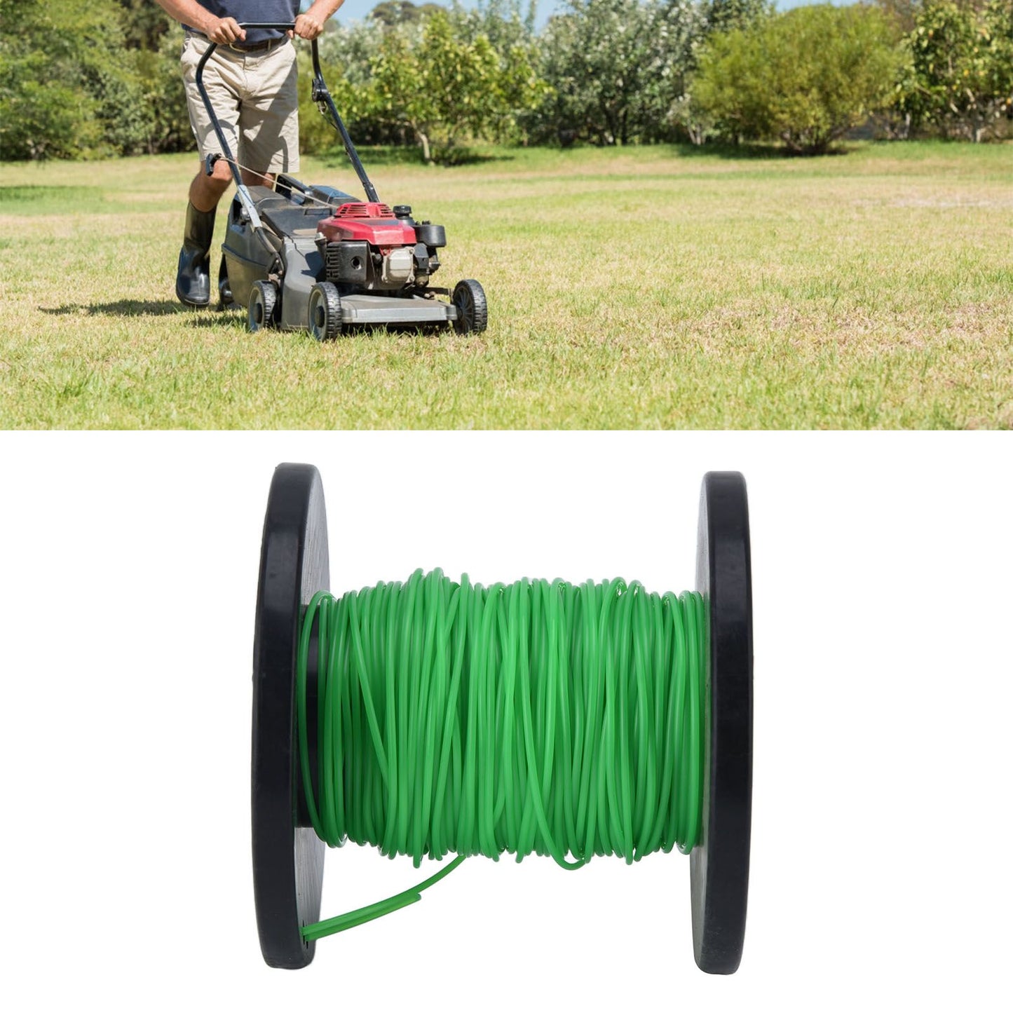 2mm String Trimmer Line Round Grass Trimmer Line Green Lawn Mower Line for Husqvarna 50m / 164.0ft V1294-YM0523-3111220082812