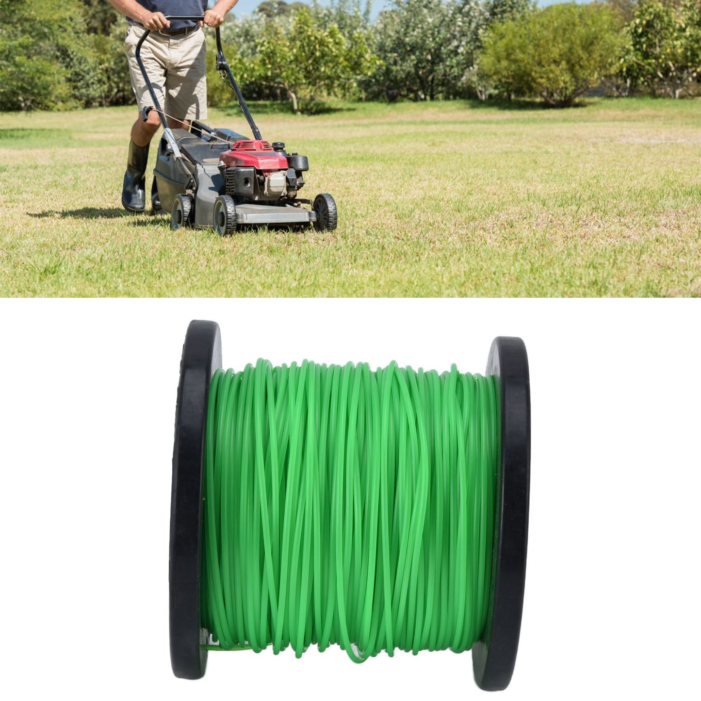 2mm String Trimmer Line Round Grass Trimmer Line Green Lawn Mower Line for Husqvarna 100m / 328.1ft V1294-YM0523-3111220082813