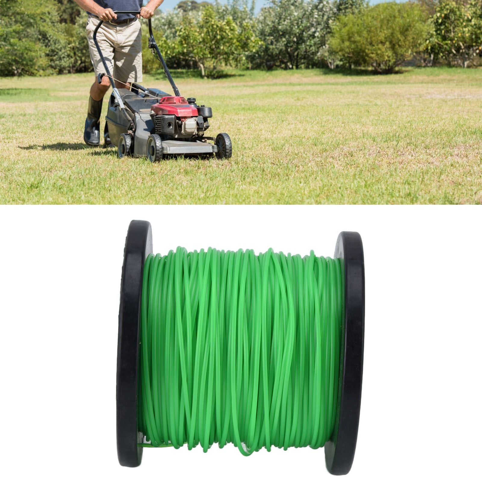 2mm String Trimmer Line Round Grass Trimmer Line Green Lawn Mower Line for Husqvarna 100m / 328.1ft V1294-YM0523-3111220082813