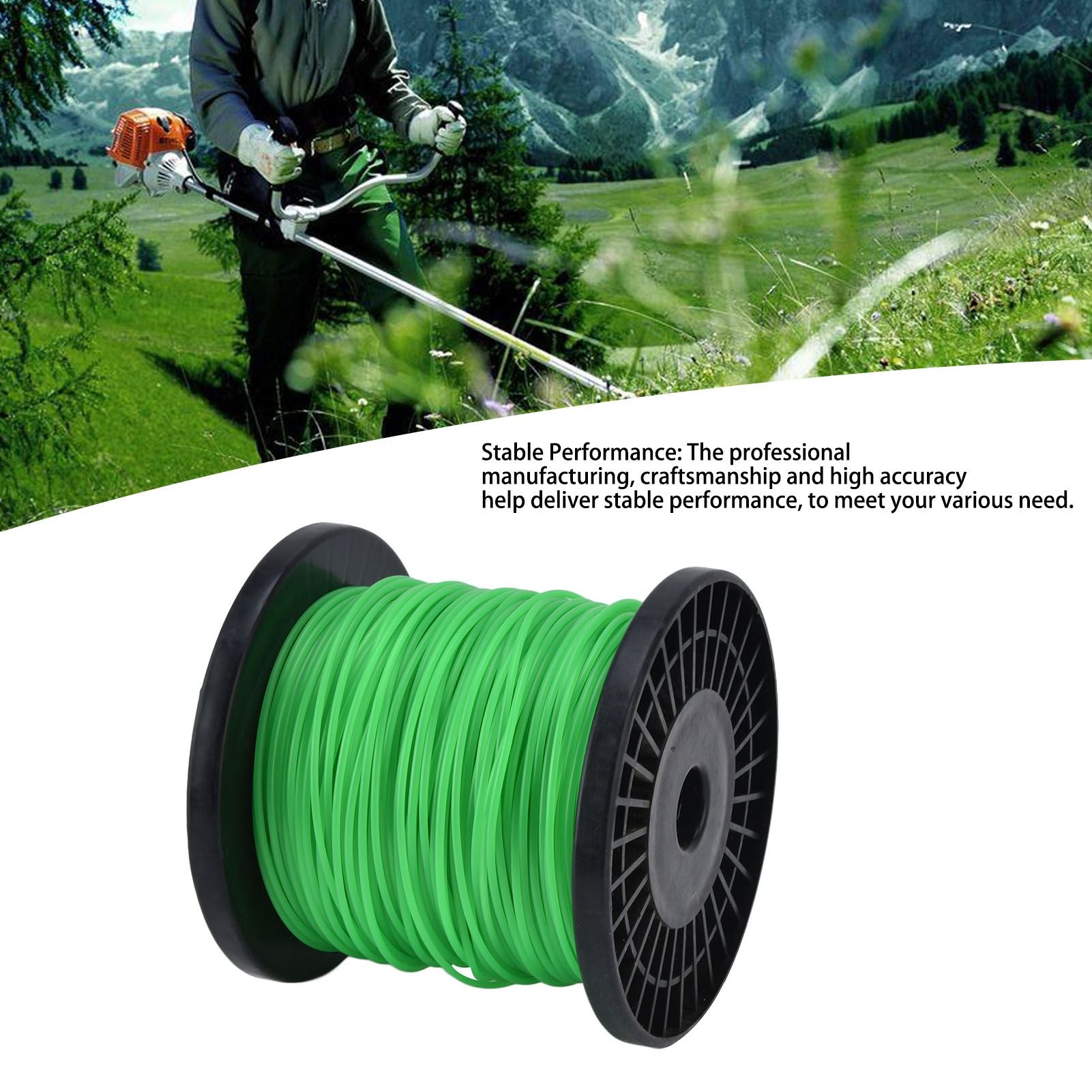 2mm String Trimmer Line Round Grass Trimmer Line Green Lawn Mower Line for Husqvarna 100m / 328.1ft V1294-YM0523-3111220082813