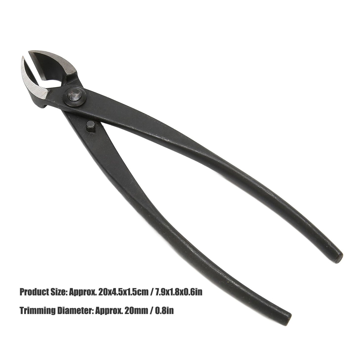 200mm/7.9in Concave Branch Cutter High Strength Manganese Steel Diagonal Pliers Black V1294-YM0523-3111220083711