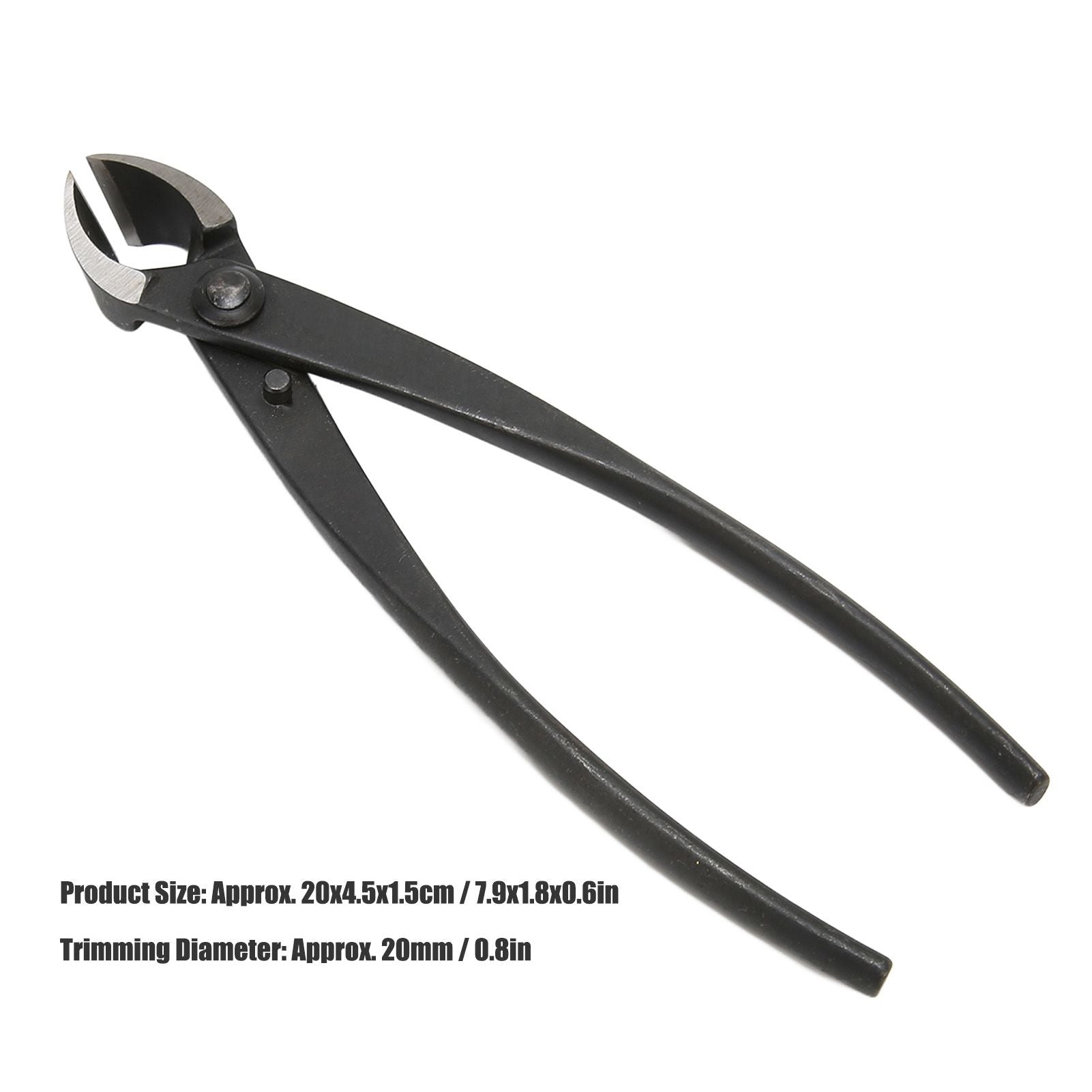 200mm/7.9in Concave Branch Cutter High Strength Manganese Steel Diagonal Pliers Black V1294-YM0523-3111220083711